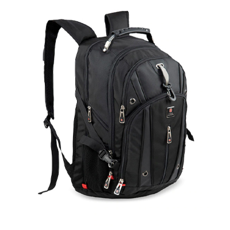 Unisex Black Solid Backpack