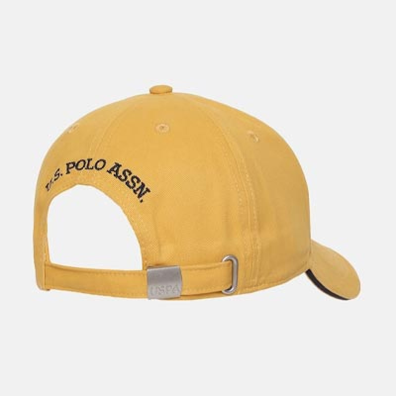 U S Polo Assn Men Mustard & Black Embroidered Baseball Cap